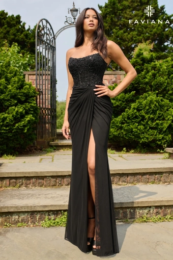 Faviana Prom Dresses Style #11445 #3 Black frontface vertical thumbnail