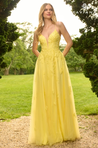 Faviana Prom Dresses Style #11473 #2 Light Yellow frontface vertical thumbnail