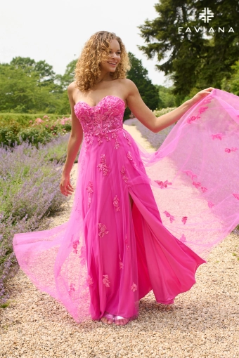 Faviana Prom Dresses Style #11474 #1 Bubblegum Pink frontface vertical thumbnail