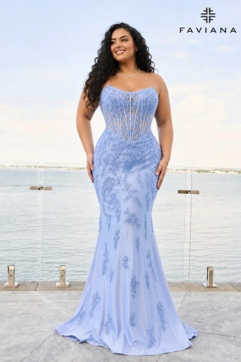 Faviana Prom Dresses Style #11600E #0 default Cloud Blue frontface vertical thumbnail