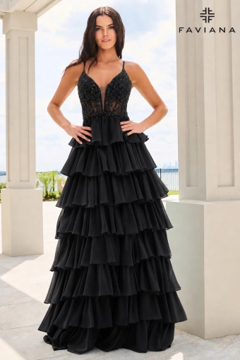 Faviana Prom Dresses Style #11603 #3 Black frontface vertical thumbnail