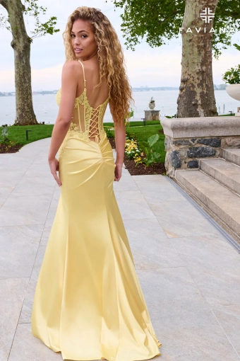 Faviana Prom Dresses Style #11605 #7 default Light Yellow backface vertical thumbnail