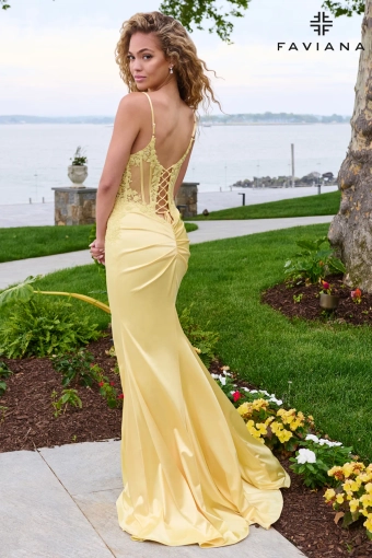 Faviana Prom Dresses Style #11605 #6 Light Yellow backface vertical thumbnail