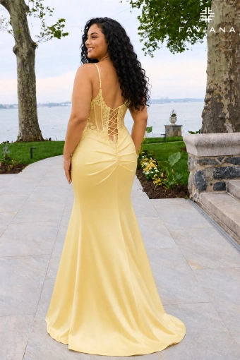 Faviana Prom Dresses Style #11605E #1 default Light Yellow backface vertical thumbnail