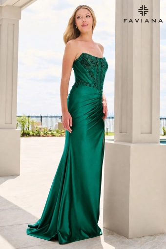 Faviana Prom Dresses Style #11606 #1 Dark Emerald frontface vertical thumbnail