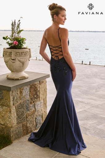 Faviana Prom Dresses Style #11608 #5 default Navy backface vertical thumbnail