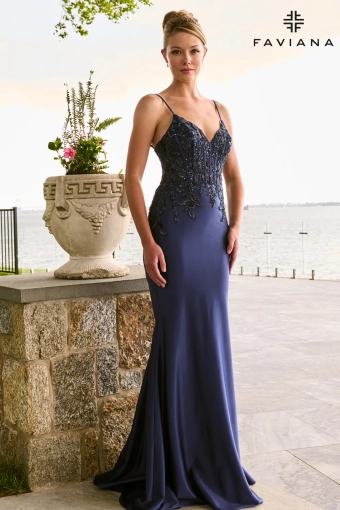 Faviana Prom Dresses Style #11608 #3 Navy frontface vertical thumbnail