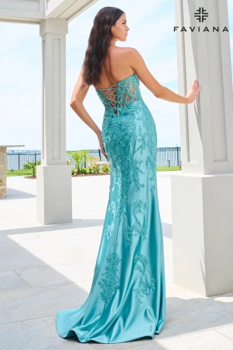 Faviana Prom Dresses Style #11625 #4 Dark Pacific Blue backface vertical thumbnail