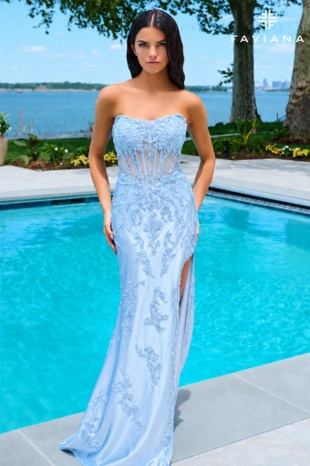 Faviana Prom Dresses Style #11625 #1 Cloud Blue frontface vertical thumbnail
