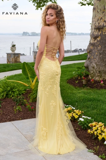 Faviana Prom Dresses Style #11627 #6 Light Yellow backface vertical thumbnail