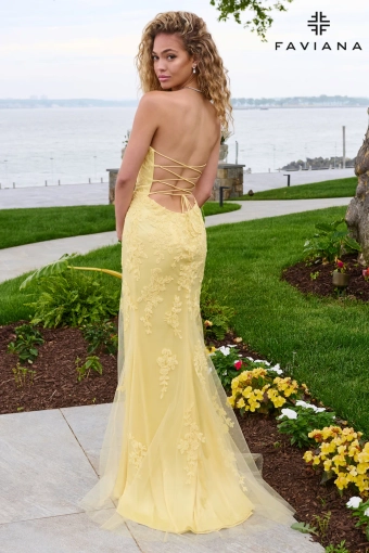 Faviana Prom Dresses Style #11627 #7 Light Yellow backface vertical thumbnail