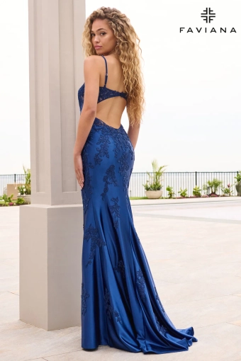 Faviana Prom Dresses Style #11628 #7 Navy backface vertical thumbnail