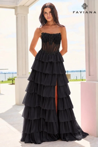 Faviana Prom Dresses Style #11629 #1 Black frontface vertical thumbnail