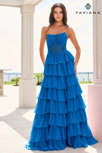 Faviana Prom Dresses Style #11629 #3 Ink Blue frontface vertical thumbnail