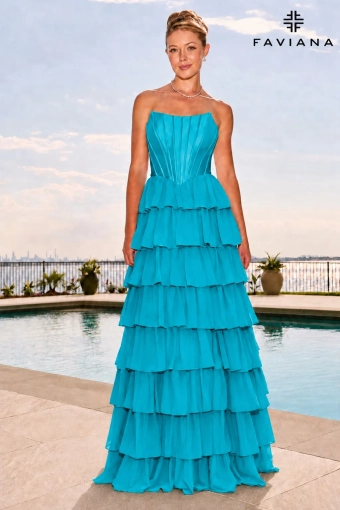 Faviana Prom Dresses Style #11631 #1 Aqua frontface vertical thumbnail