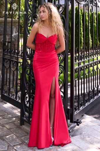 Faviana Prom Dresses Style #11634 #1 Red frontface vertical thumbnail