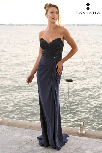 Faviana Prom Dresses Style #11636 #3 Navy frontface vertical thumbnail