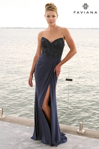 Faviana Prom Dresses Style #11636 #1 Navy frontface vertical thumbnail
