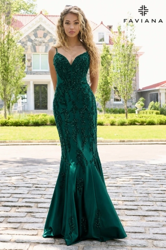 Faviana Prom Dresses Style #11638 #1 Dark Hunter Green frontface vertical thumbnail