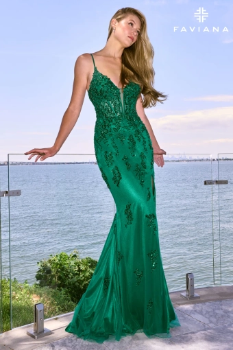 Faviana Prom Dresses Style #11641 #0 default Dark Emerald frontface vertical thumbnail