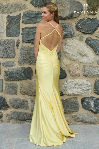 Faviana Prom Dresses Style #11645 #4 Light Yellow backface vertical thumbnail