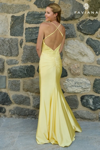 Faviana Prom Dresses Style #11645 #5 Light Yellow backface vertical thumbnail