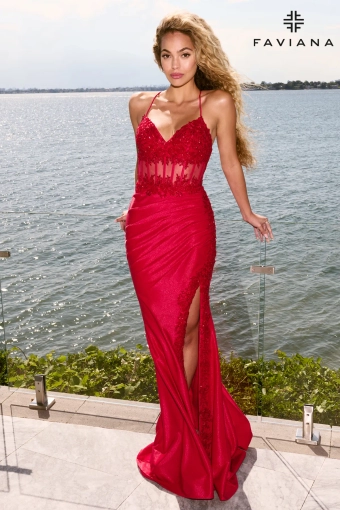 Faviana Prom Dresses Style #11646 #1 Red frontface vertical thumbnail