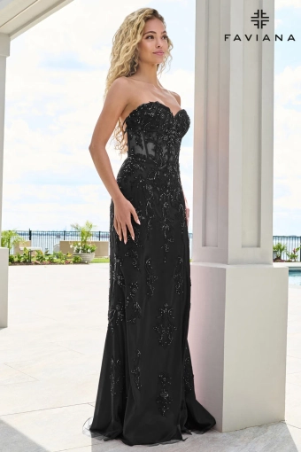 Faviana Prom Dresses Style #11654 #3 Black frontface vertical thumbnail