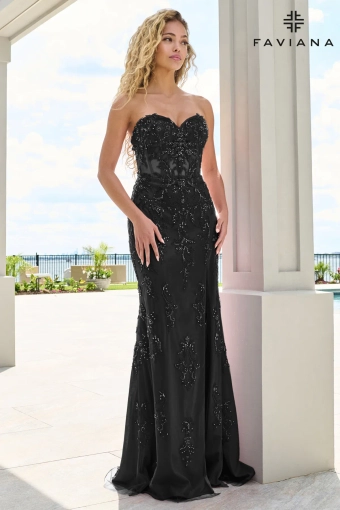 Faviana Prom Dresses Style #11654 #2 Black frontface vertical thumbnail