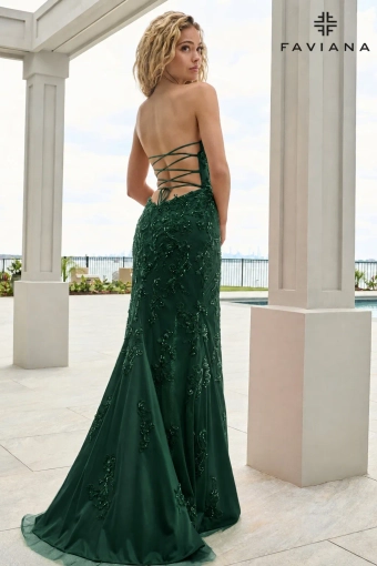 Faviana Prom Dresses Style #11654 #5 Dark Hunter Green backface vertical thumbnail
