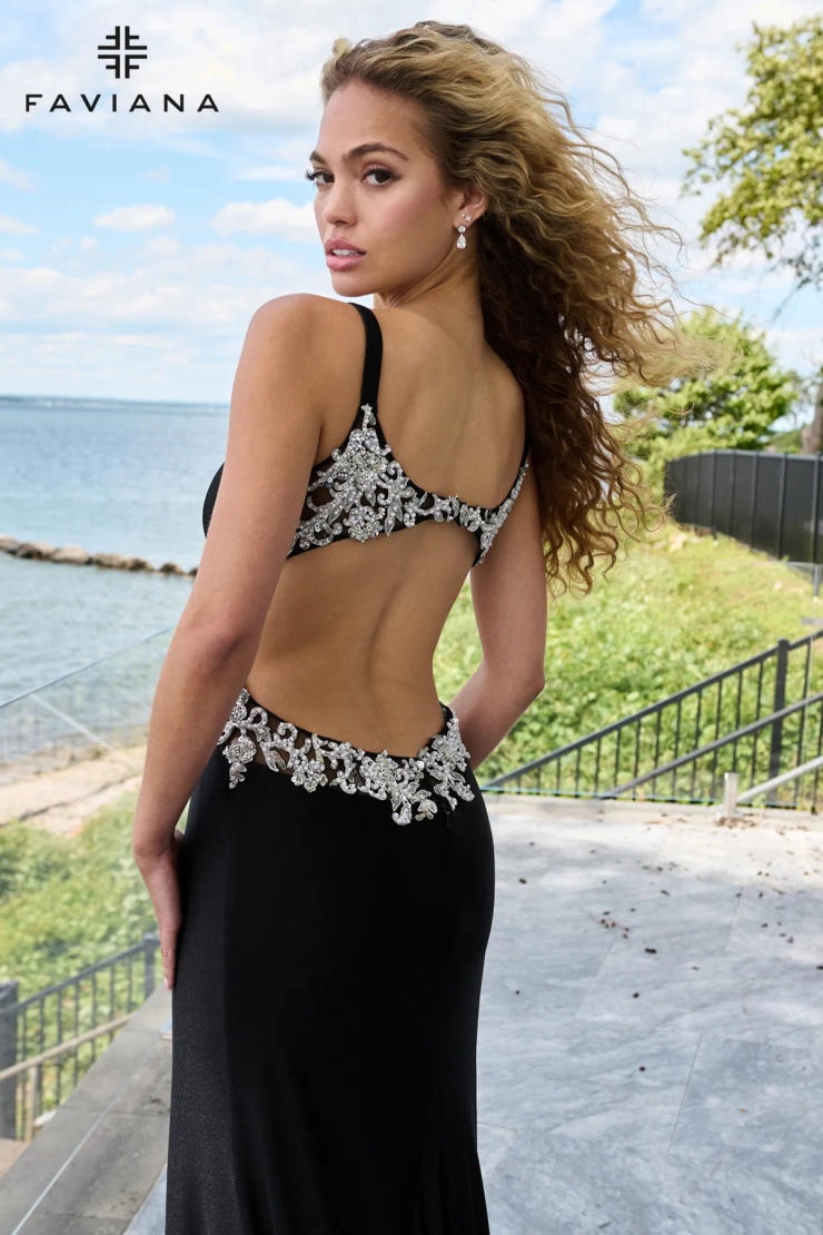 Faviana Style #11655 #8 Black/Ivory backface vertical cropped picture