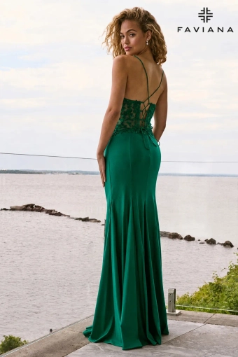 Faviana Prom Dresses Style #11657 #5 default Dark Emerald backface vertical thumbnail