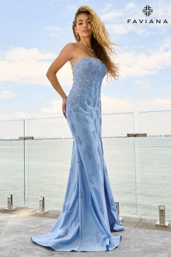 Faviana Prom Dresses Style #11663 #3 Cloud Blue frontface vertical thumbnail