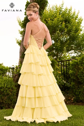 Faviana Prom Dresses Style #11665 #8 default Light Yellow backface vertical thumbnail