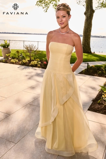 Faviana Prom Dresses Style #11668 #2 Butter Yellow frontface vertical thumbnail