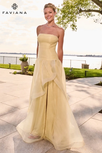 Faviana Prom Dresses Style #11668 #3 Butter Yellow frontface vertical thumbnail