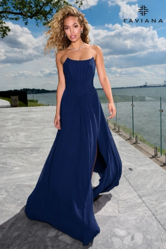 Faviana Prom Dresses Style #11672 #3 Navy frontface vertical thumbnail