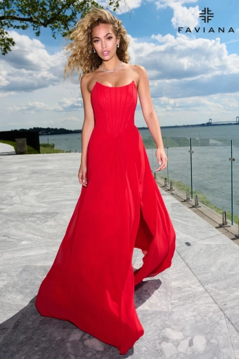 Faviana Prom Dresses Style #11672 #2 Red frontface vertical thumbnail