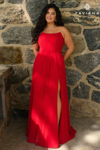 Faviana Prom Dresses Style #11672E #0 default Red frontface vertical thumbnail