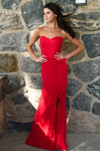 Faviana Prom Dresses Style #11673 #1 Red frontface vertical thumbnail