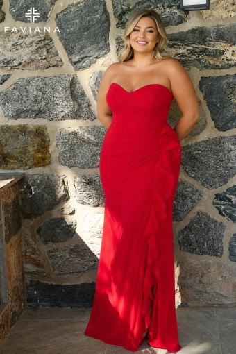 Faviana Prom Dresses Style #11673E #0 default Red frontface vertical thumbnail