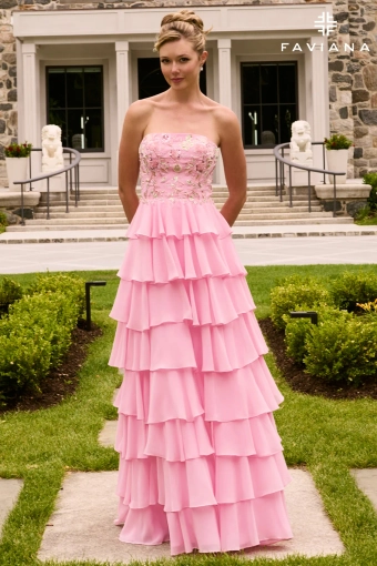 Faviana Prom Dresses Style #11675 #2 Light Pink frontface vertical thumbnail