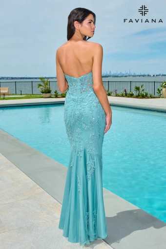 Faviana Prom Dresses Style #11677 #4 default Dark Pacific Blue backface vertical thumbnail