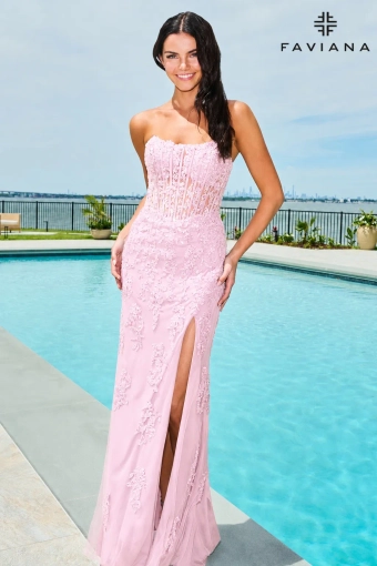 Faviana Prom Dresses Style #11677 #2 Light Pink frontface vertical thumbnail