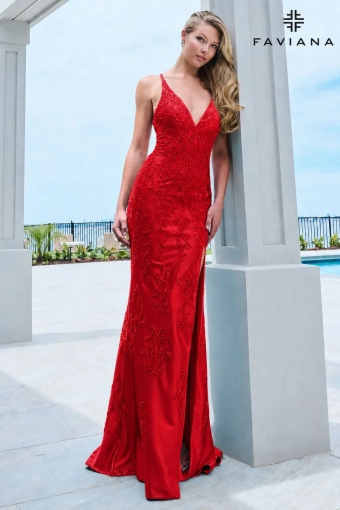 Faviana Prom Dresses Style #11680 #1 Red frontface vertical thumbnail