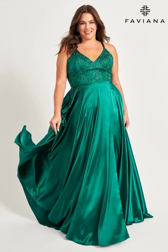 Faviana Prom Dresses Style #9524 #1 Emerald frontface vertical thumbnail