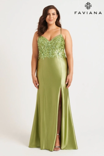 Faviana Prom Dresses Style #9563 #0 default Sage frontface vertical thumbnail