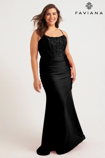 Faviana Prom Dresses Style #9569 #7 Black frontface vertical thumbnail