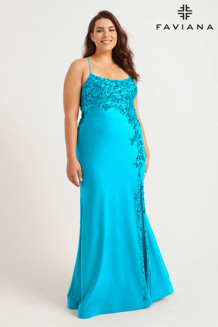 Faviana Style #9570 #1 Sky Blue frontface vertical picture