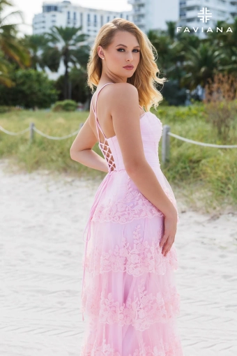 Faviana Prom Dresses Style #E11058 #6 Light Pink backface vertical cropped thumbnail